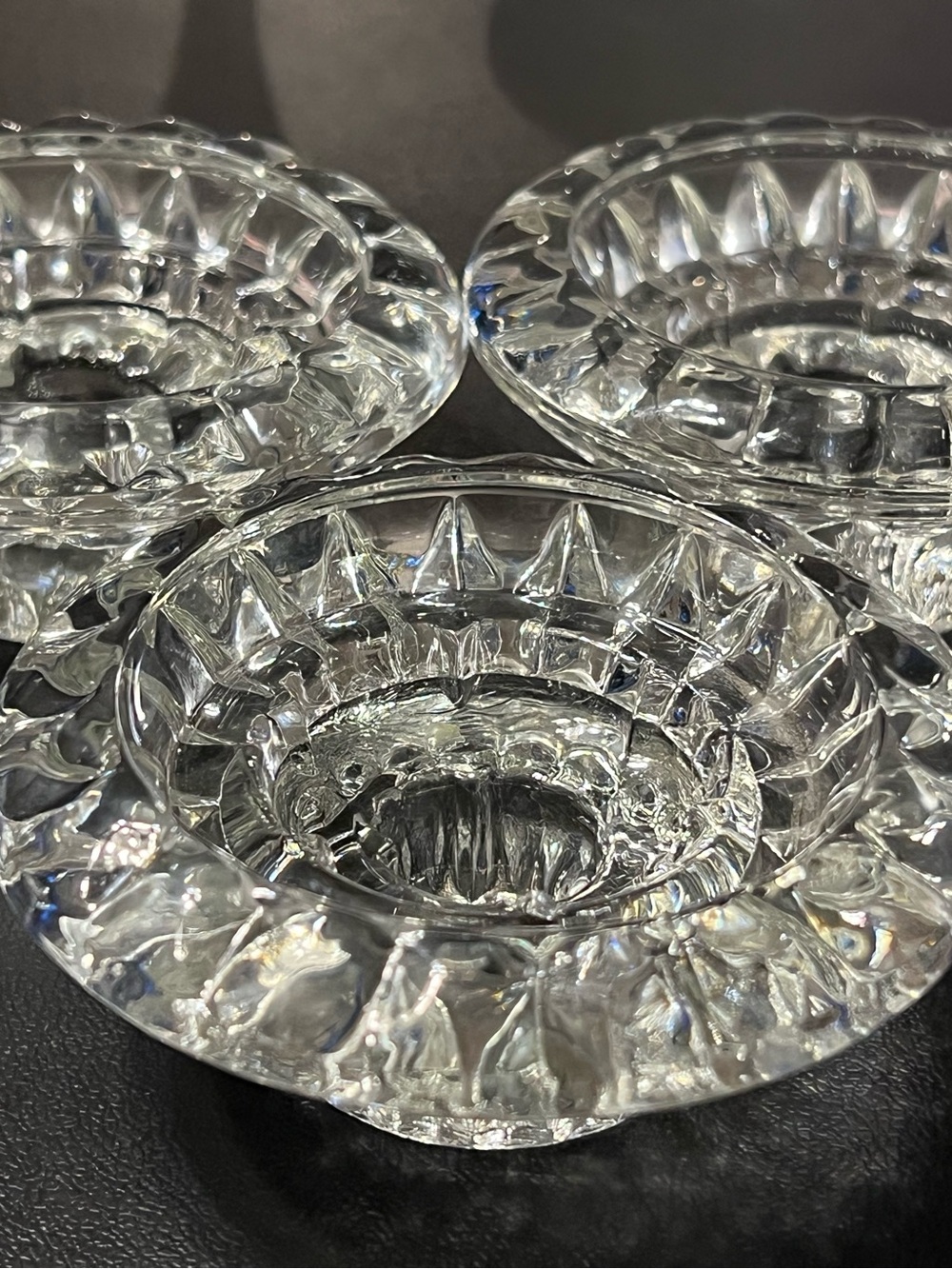 Vintage Malaysia KIG Crystal Candle Holders